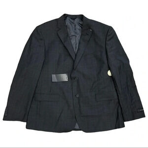 JB Britches Charcoal Plaid Wool Two Button Logan Blazer 46R